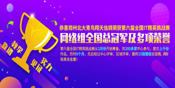 郑州北大青鸟学员喜获全国IT精英挑战赛冠军